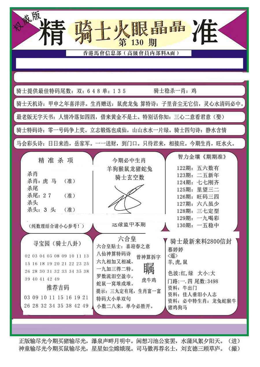 130期骑士火眼晶晶（正）[图]